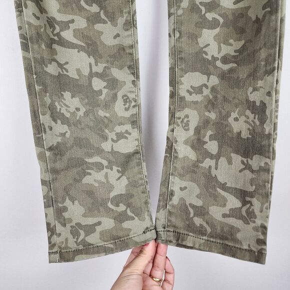 Kenneth Cole Reaction Camo Skinny Jeans Olive Green Army Green Size 27 - Picture 6 of 16